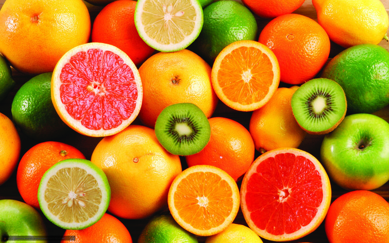 Assorted Citrus Fruits — Orange, Vibrant, Photograph, Kiwi, Apple, Lime
