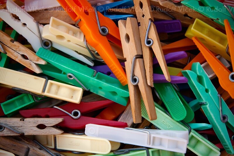 assorted clothespins in a pile