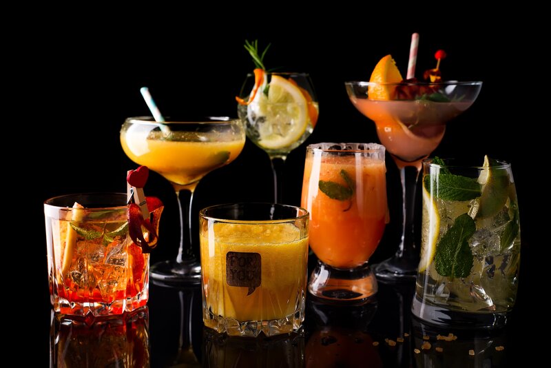 Assorted Cocktails on Black