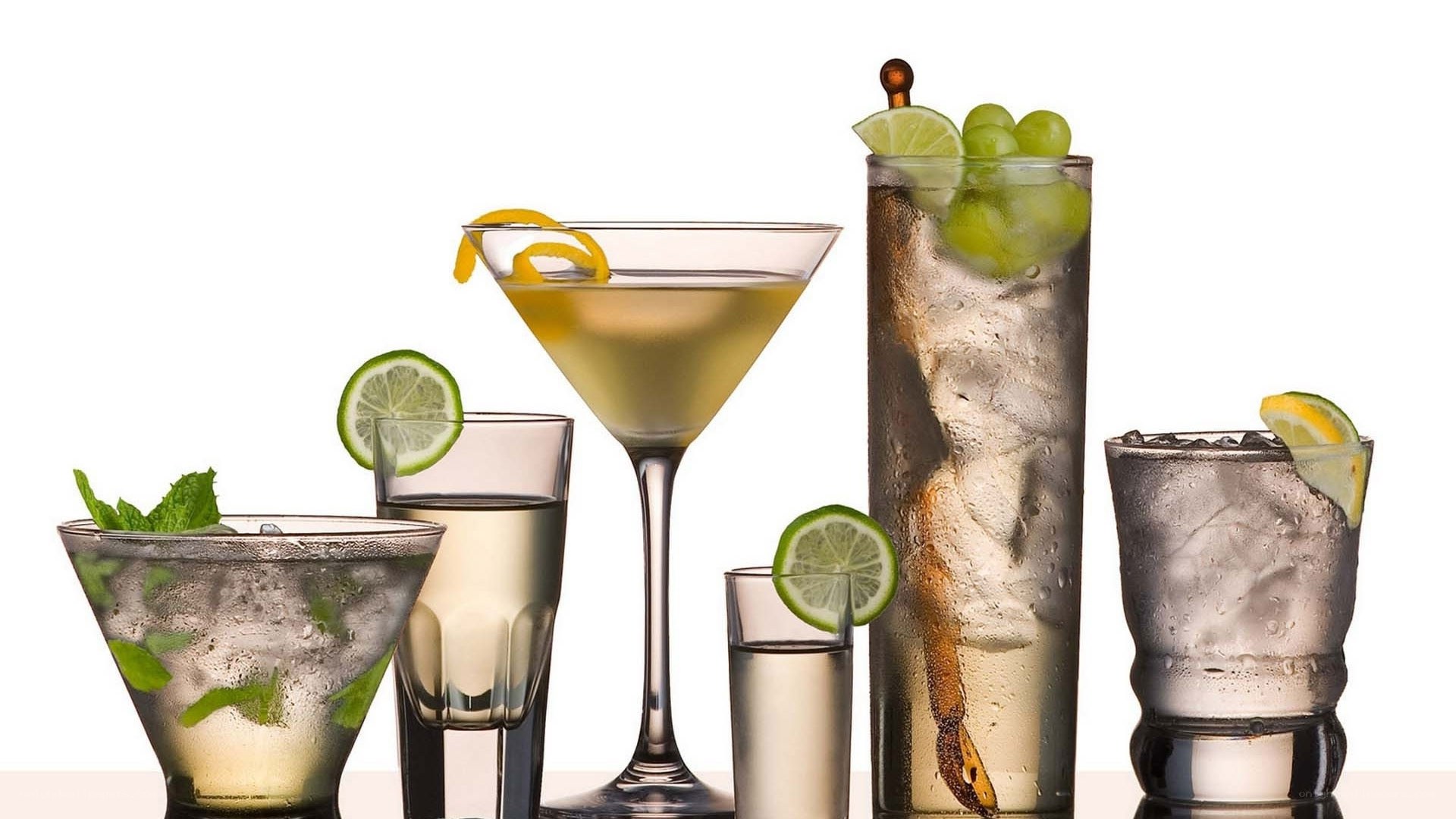 Assorted cocktails on display