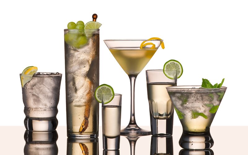 Assorted Cocktails on Table — White, Refreshing