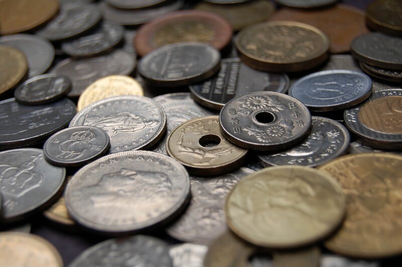 assorted coins pile