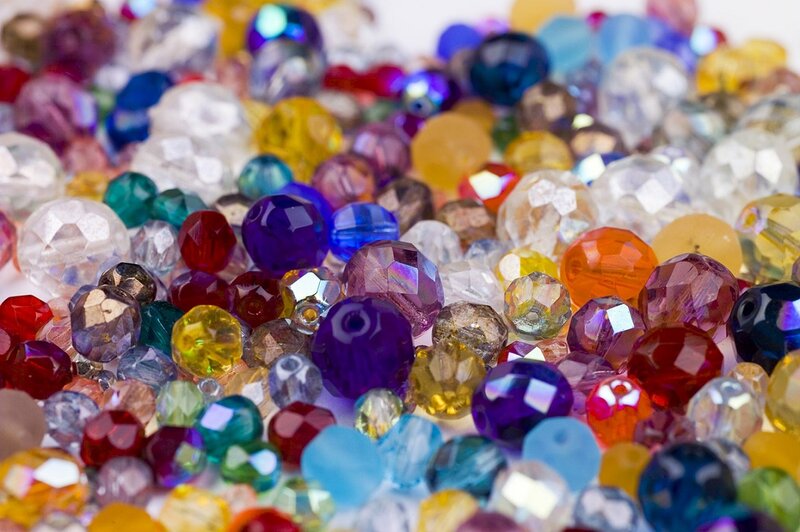 Assorted Colorful Beads — Purple
