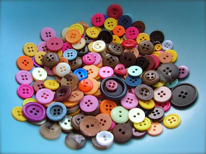 Assorted Colorful Buttons — Blue