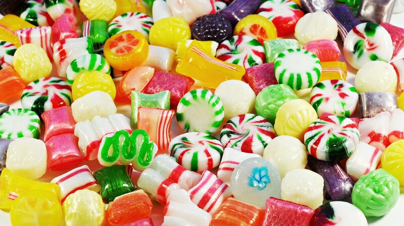 Assorted Colorful Candies — Red
