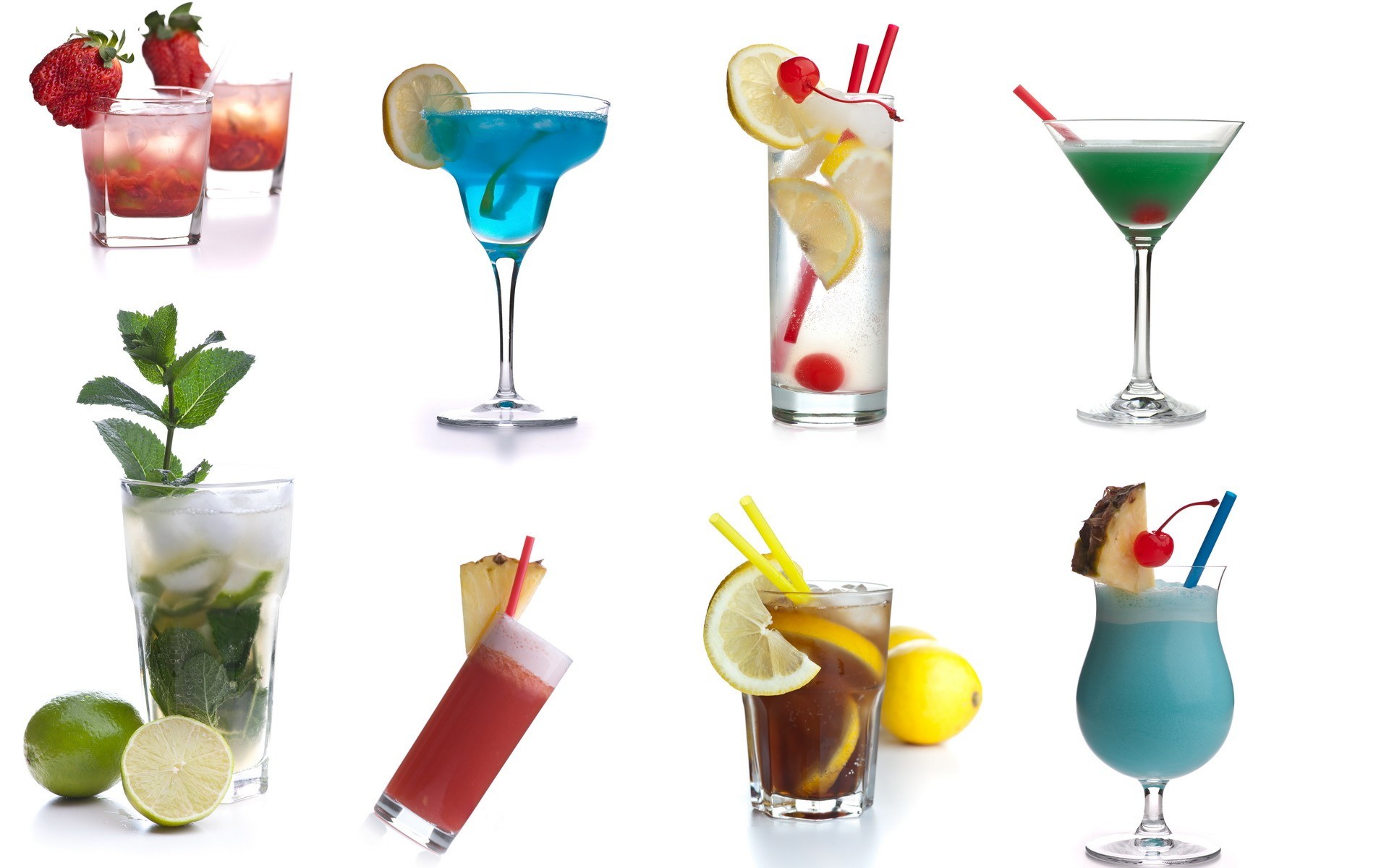 Assorted colorful cocktails