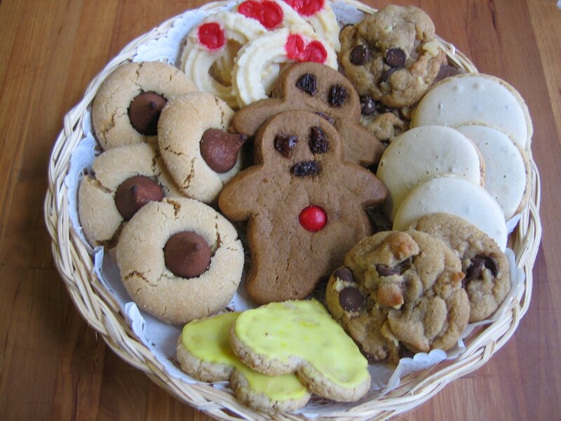 Assorted cookies in a basket