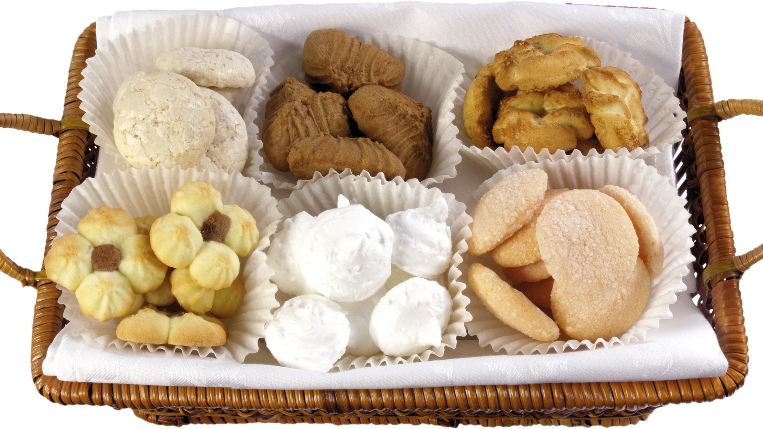 Assorted cookies in a basket