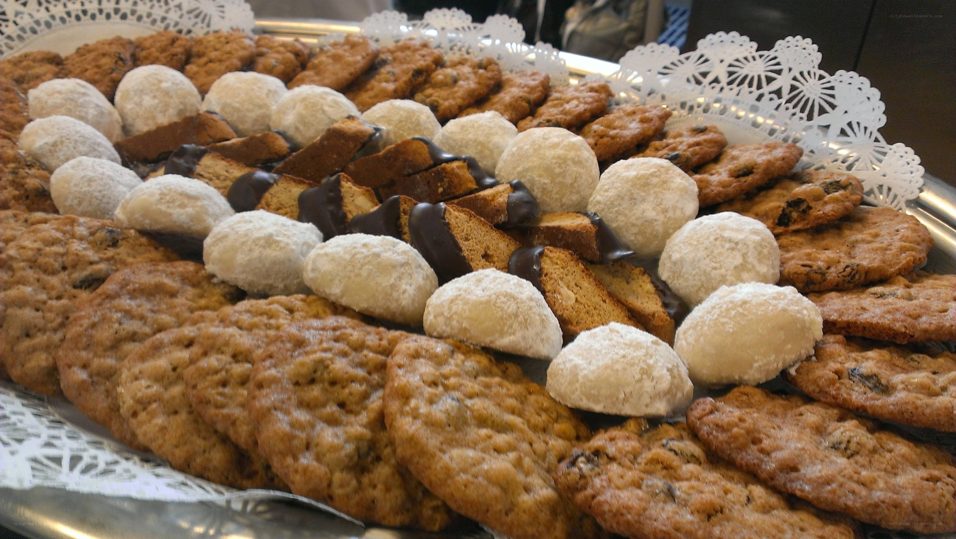 Assorted cookies on a tray