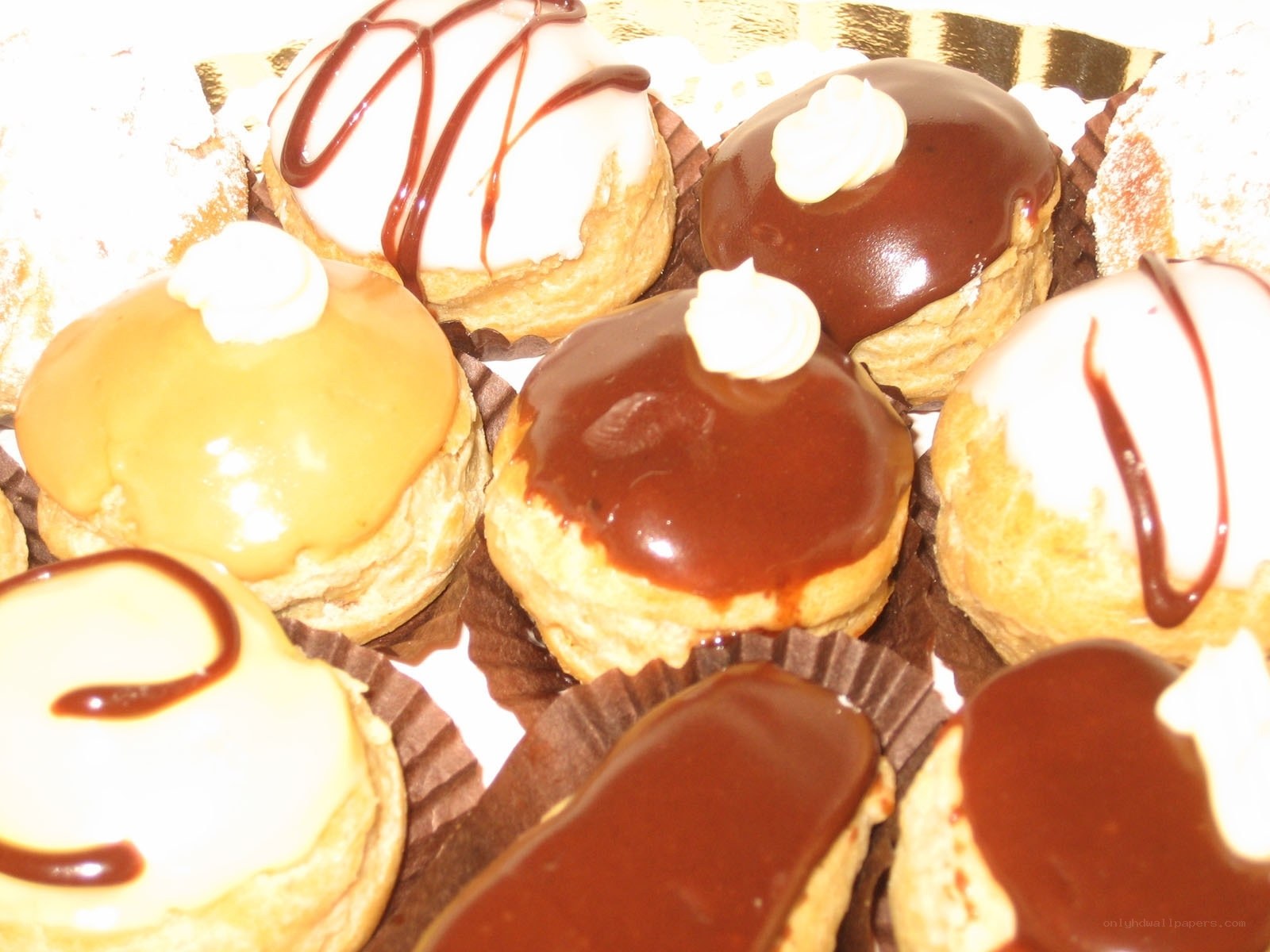 Assorted cream puffs