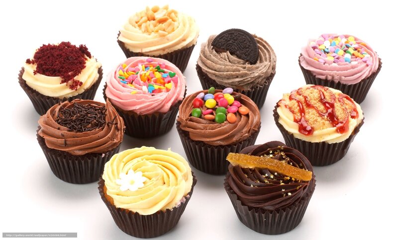 Assorted Cupcakes — Brown, Appetizing, Photograph