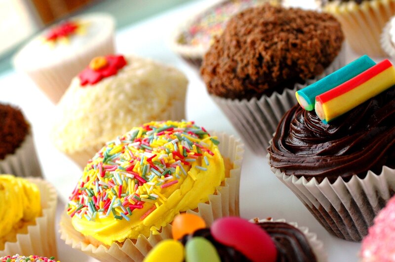 assorted cupcakes with sprinkles