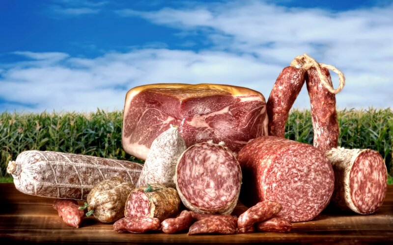Assorted Cured Meats — Brown