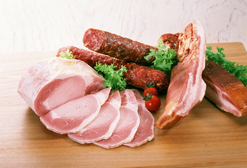 assorted cured meats on board