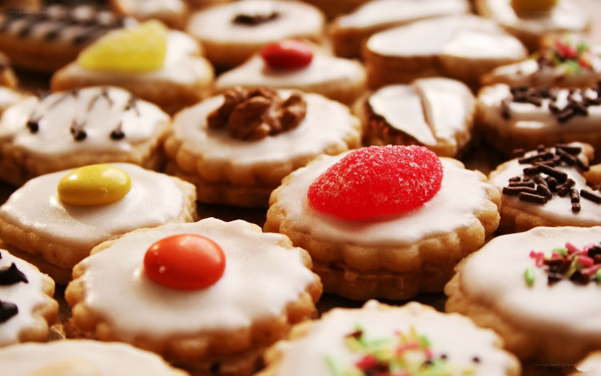 Assorted decorated cookies