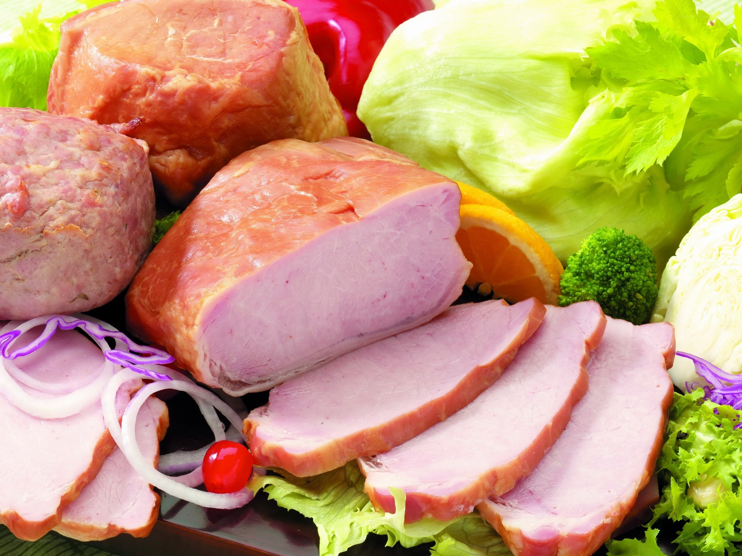 assorted deli meats and vegetables