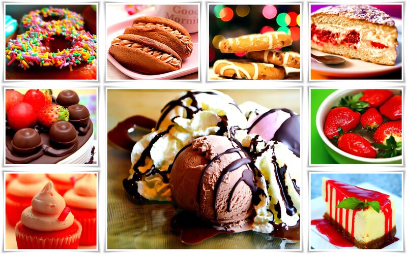 Assorted Desserts Collage