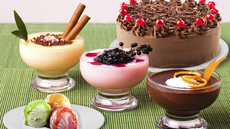 Assorted Desserts on Table — Green