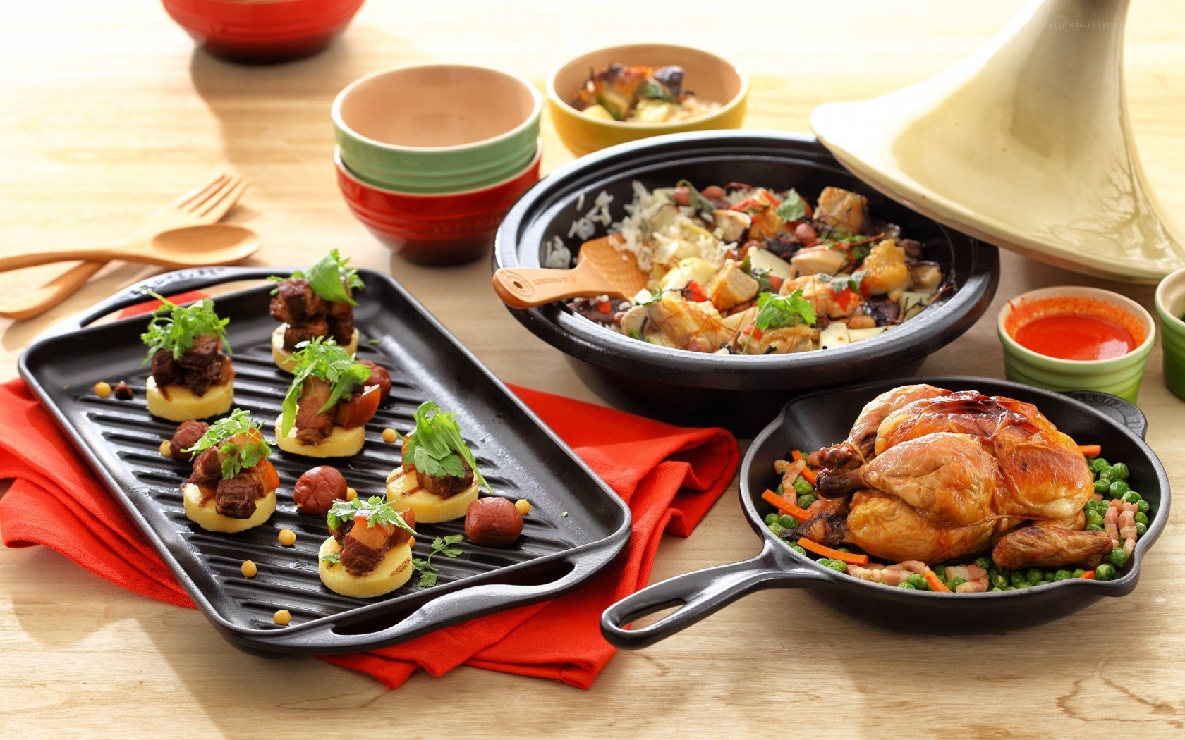 Assorted dishes on a table