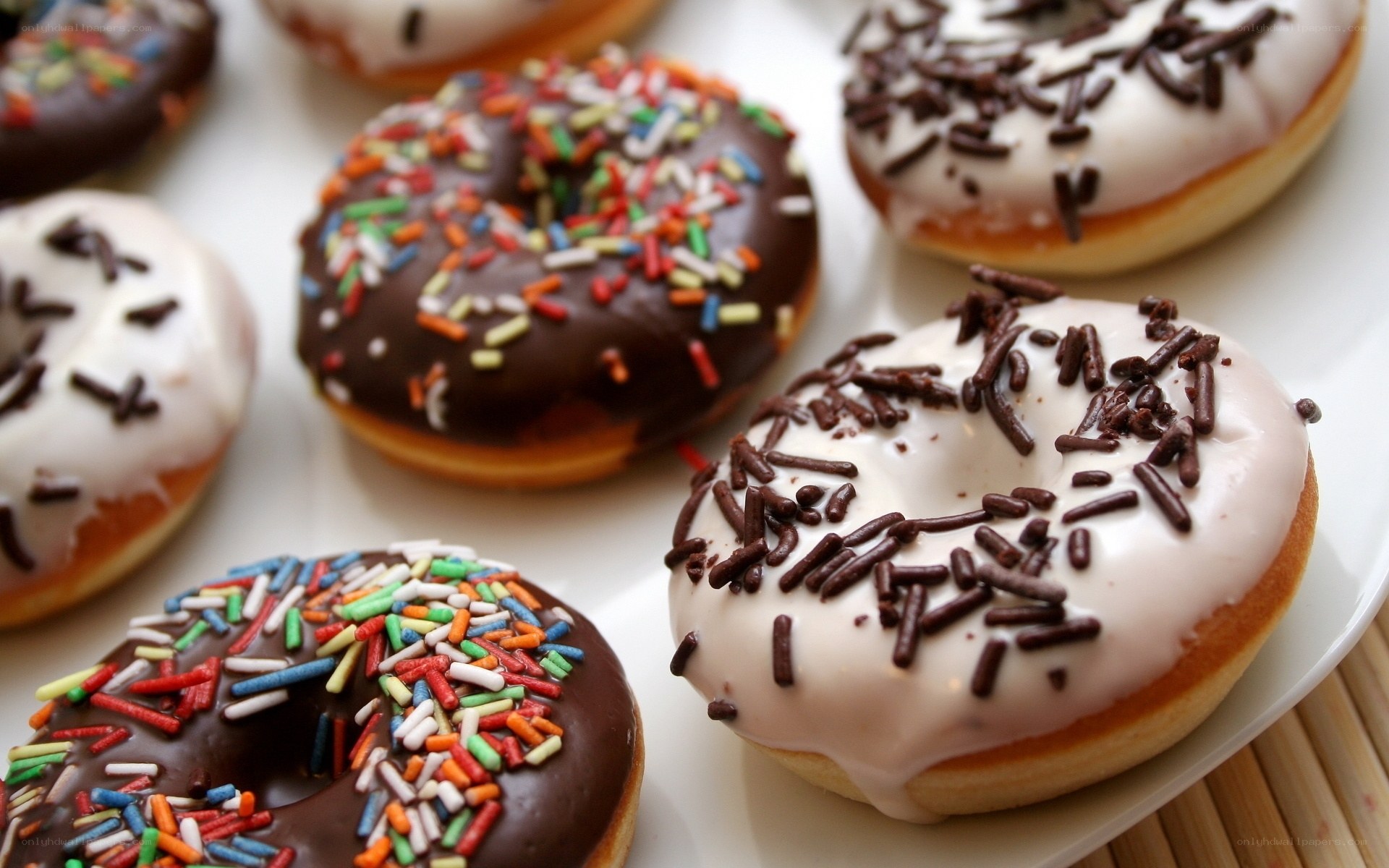 assorted donuts with sprinkles