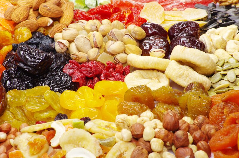 Assorted Dried Fruits and Nuts — Yellow
