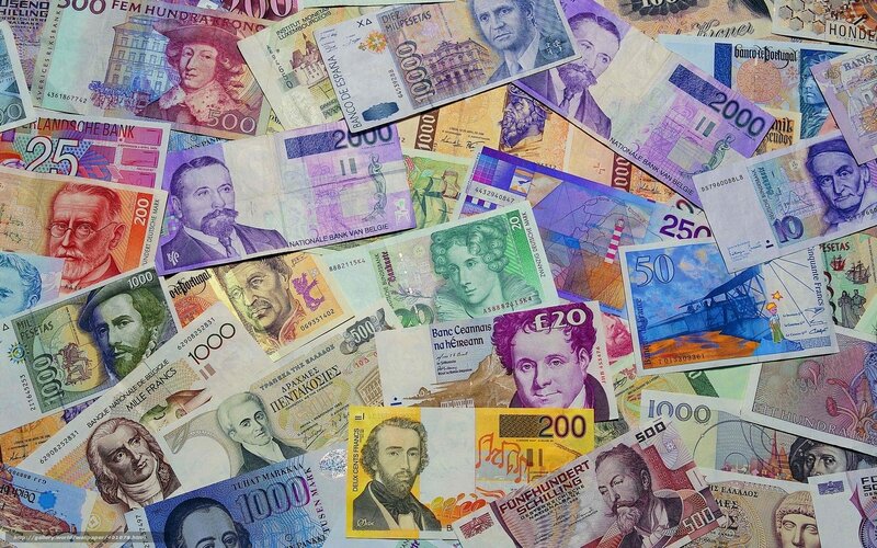 assorted european banknotes