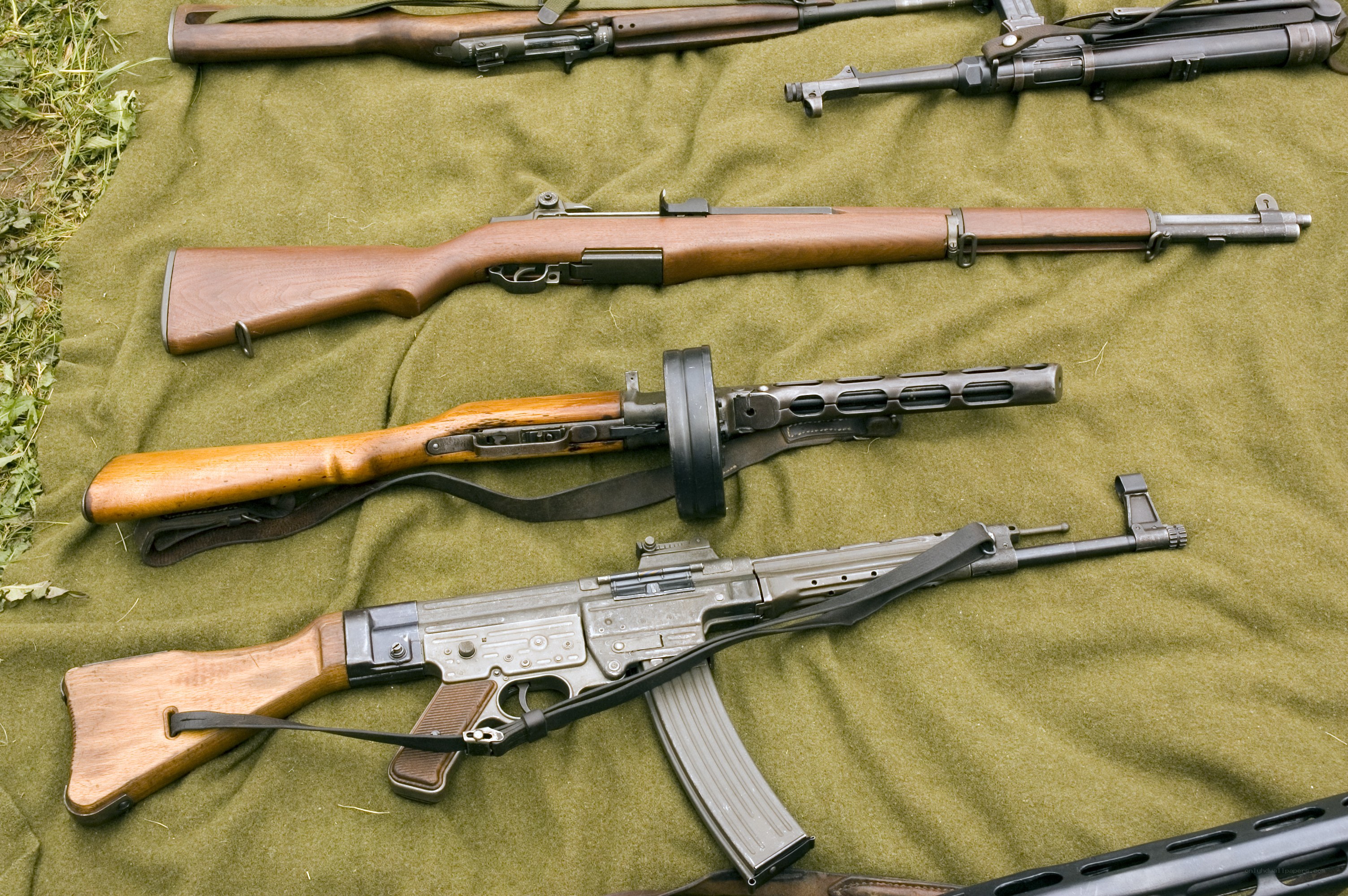 Assorted firearms on display