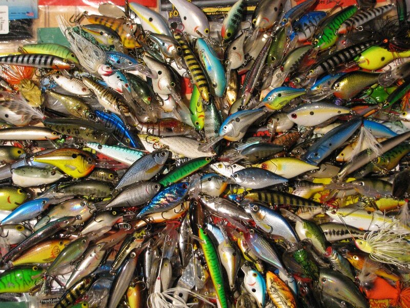 assorted fishing lures collection
