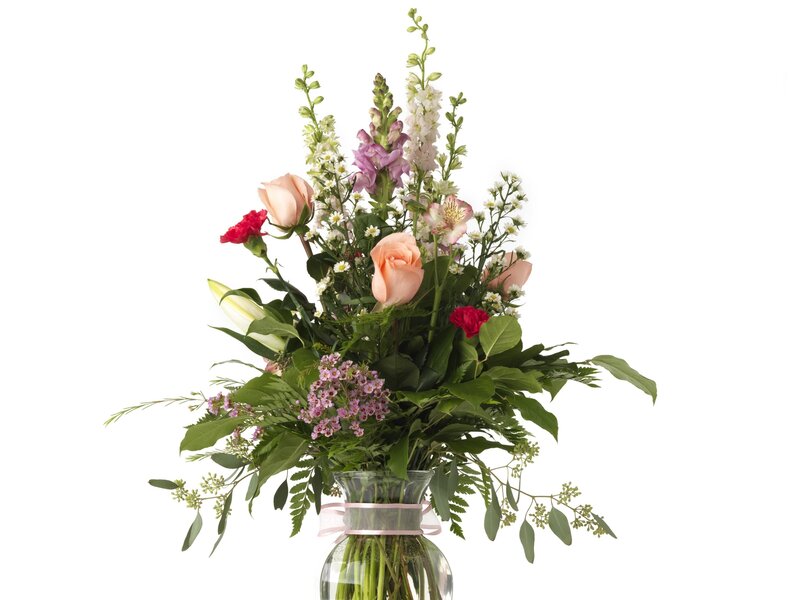 Assorted flower bouquet in vase