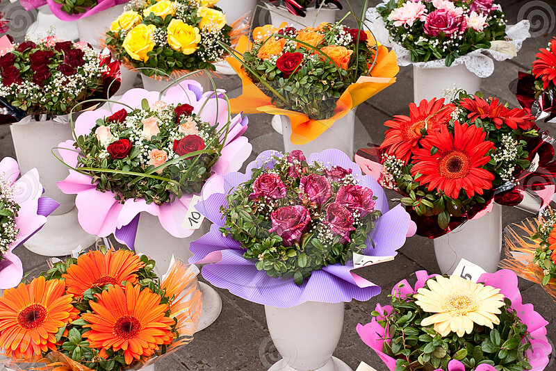 Assorted Flower Bouquets — Purple
