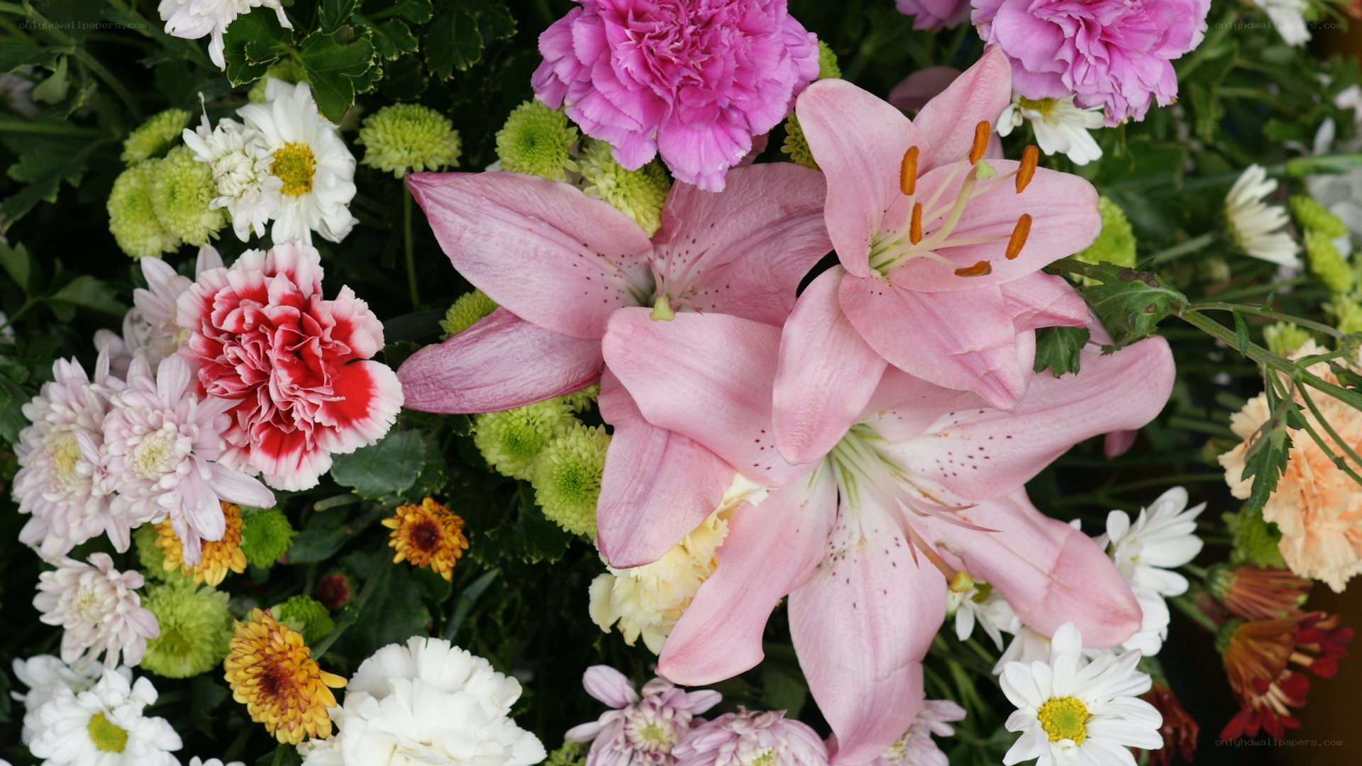 Assorted flowers in a bouquet