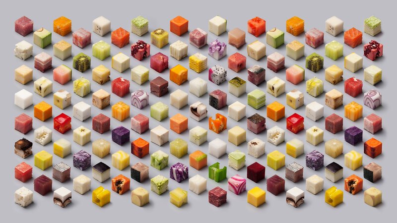 Assorted Food Cubes — White
