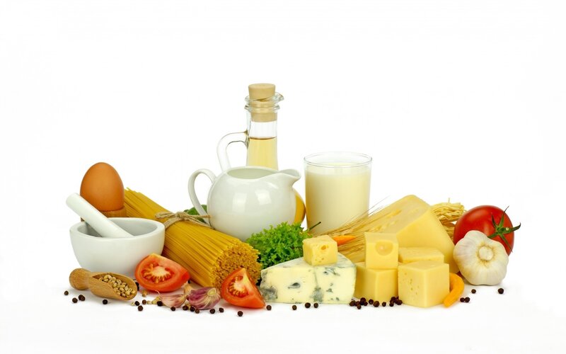 Assorted Food Ingredients — White, Neutral