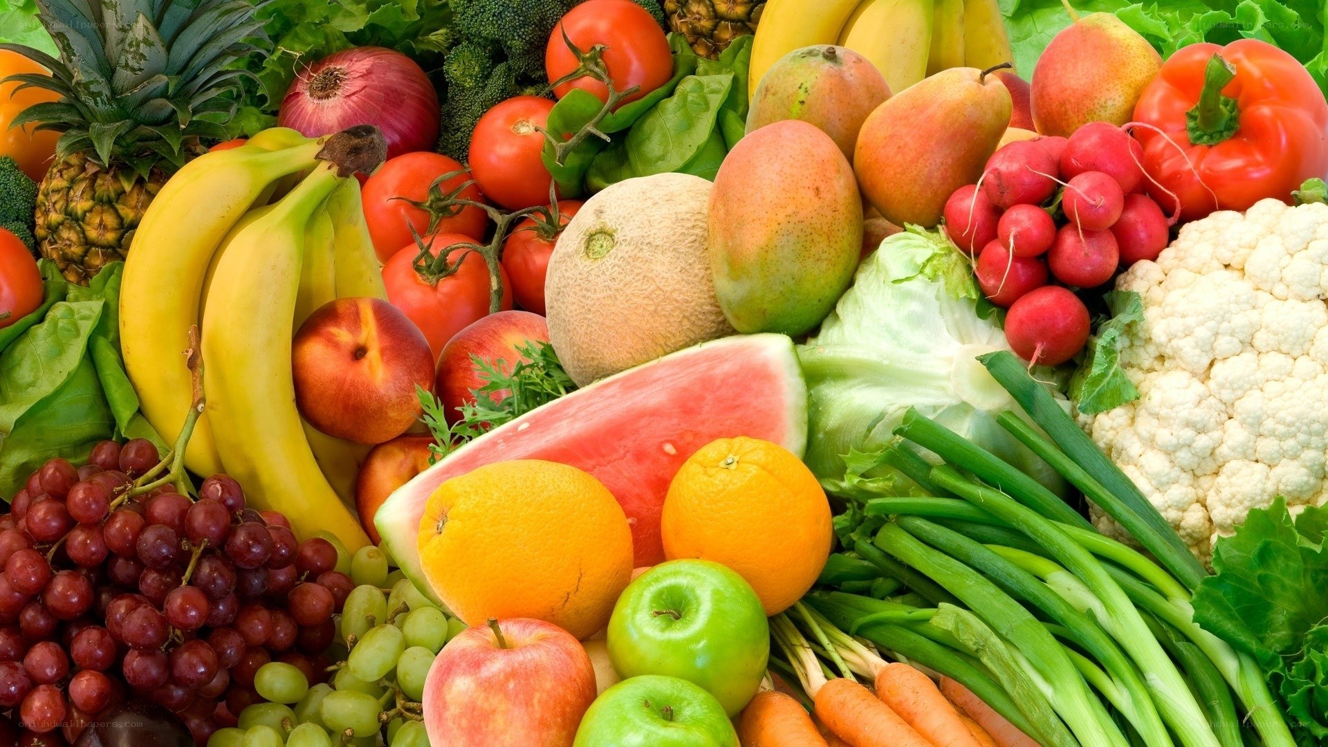 Assorted fresh fruits and vegetables