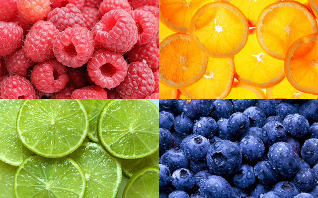 assorted fresh fruits collage