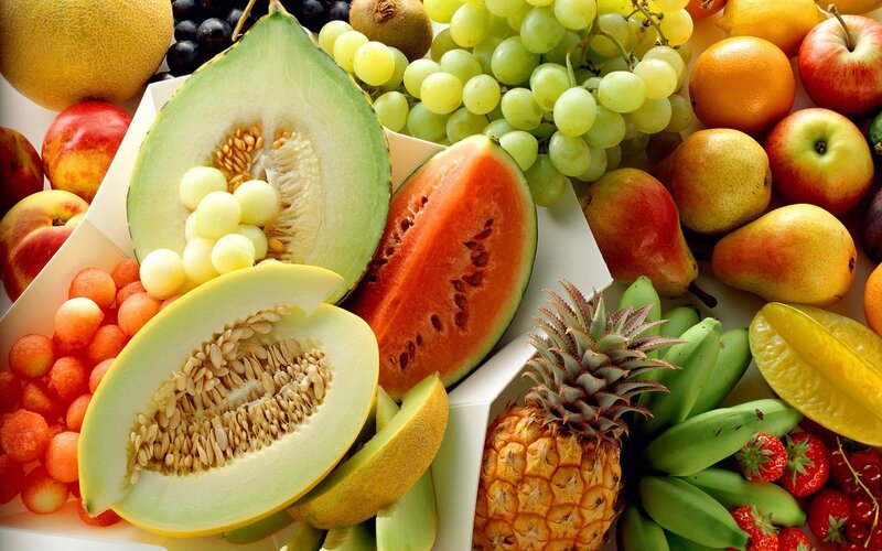 assorted fresh fruits display