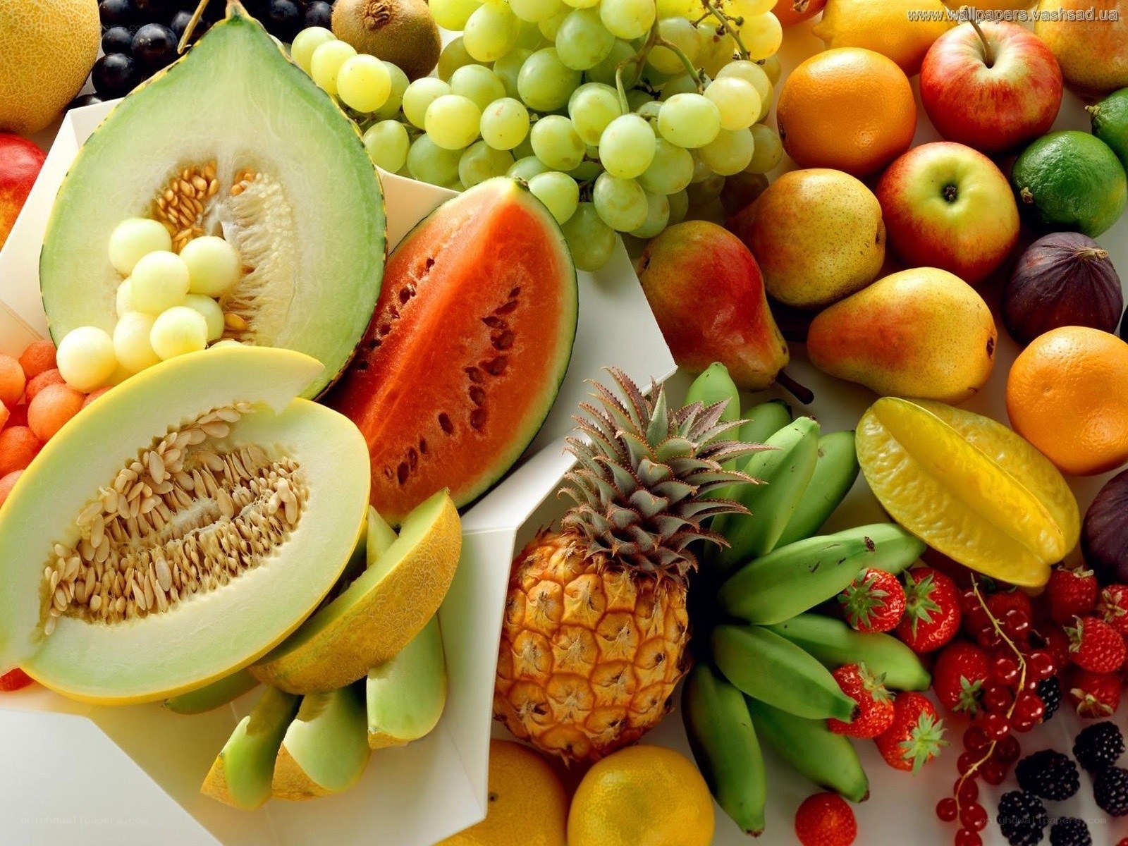 assorted fresh fruits display