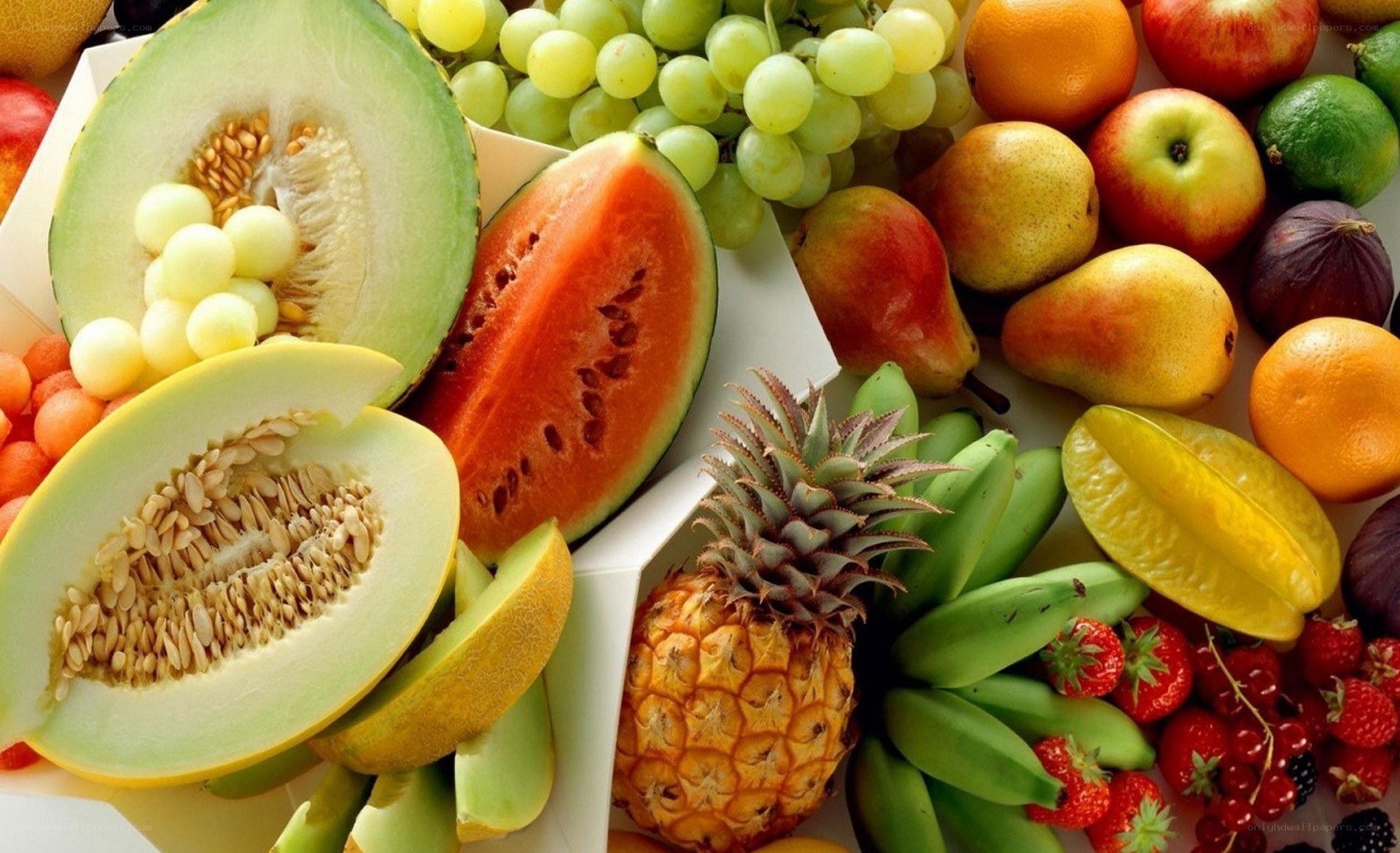 assorted fresh fruits display