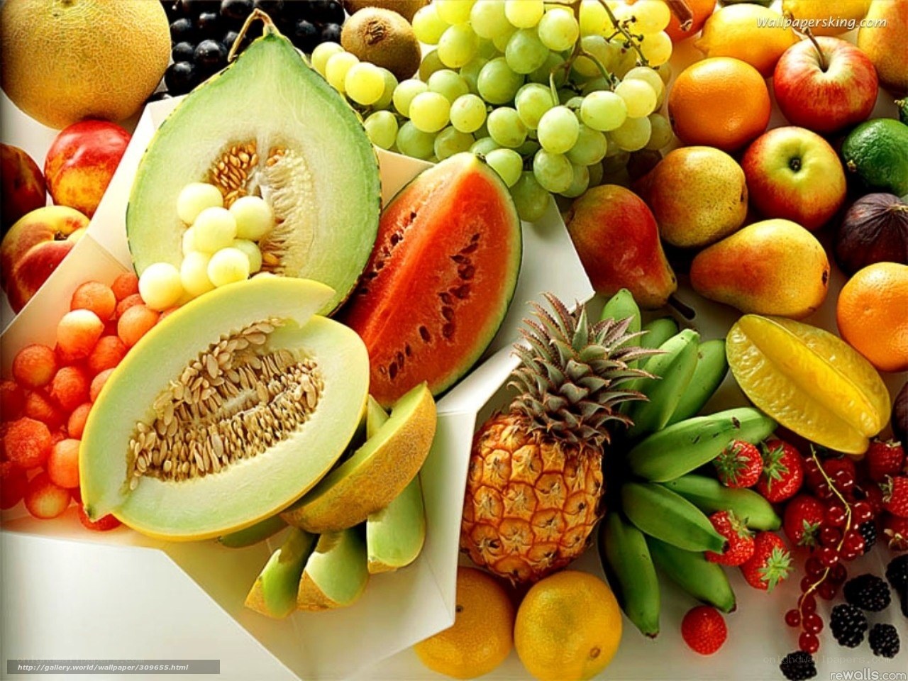 assorted fresh fruits display