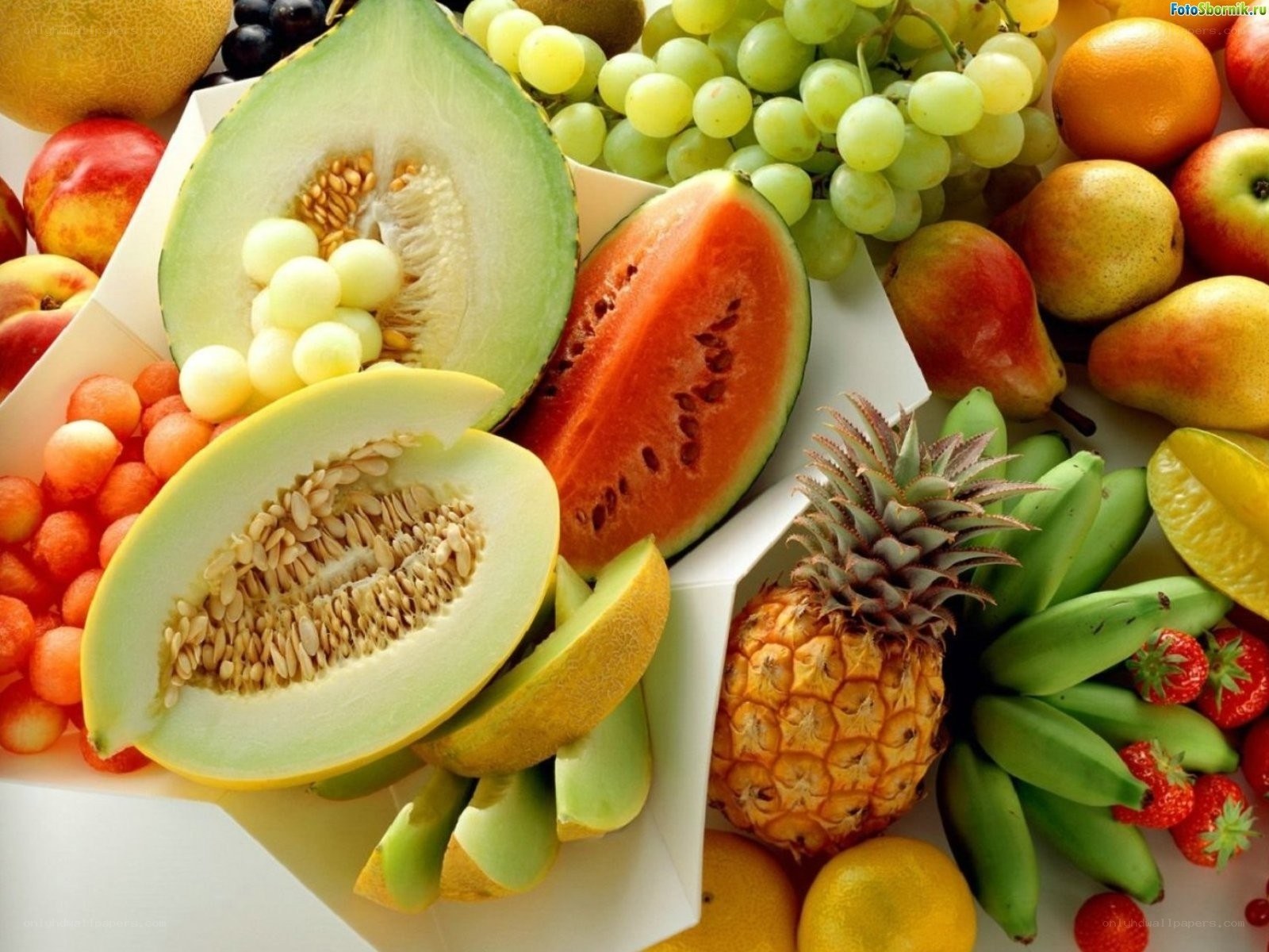 assorted fresh fruits display