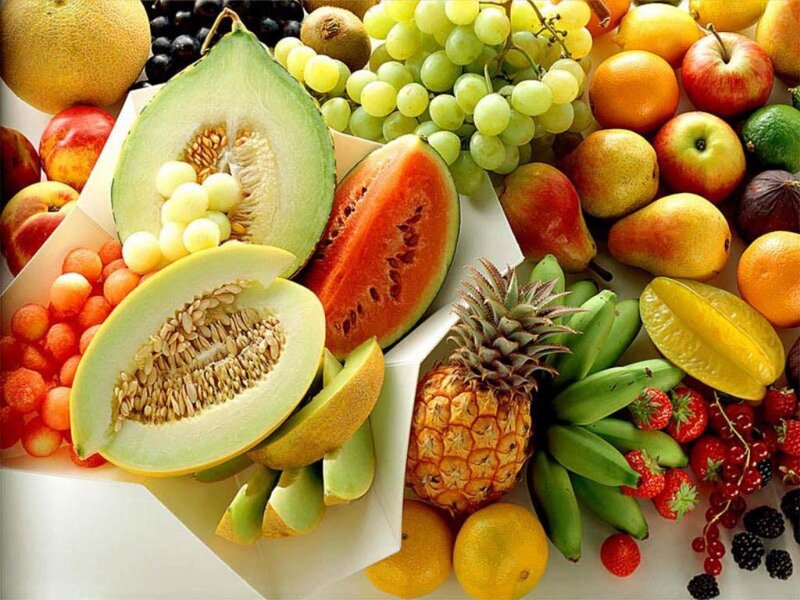 assorted fresh fruits display