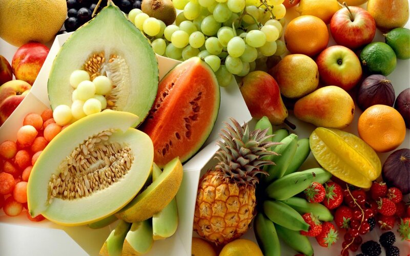 Assorted Fresh Fruits — Green, Grapes