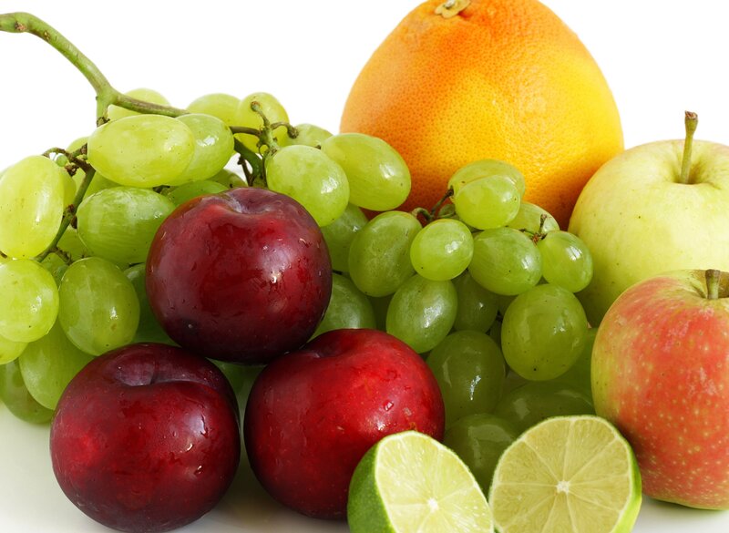 Assorted Fresh Fruits — Green, Photograph, Grapes, Plums