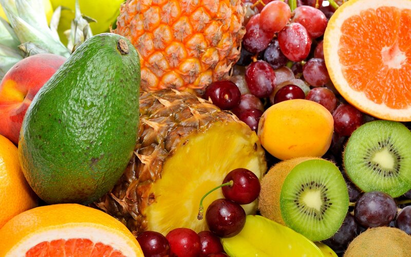 Assorted Fresh Fruits — Green, Vibrant, Photograph, Avocado, Pineapple