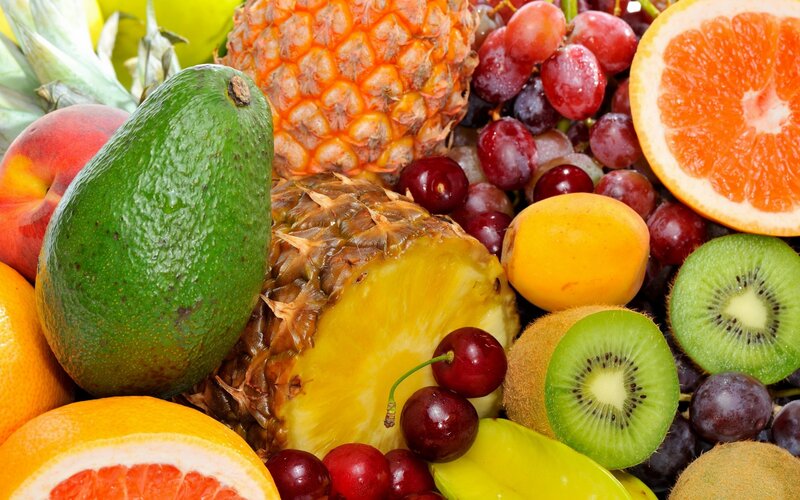 Assorted Fresh Fruits — Green, Vibrant, Photograph, Avocado