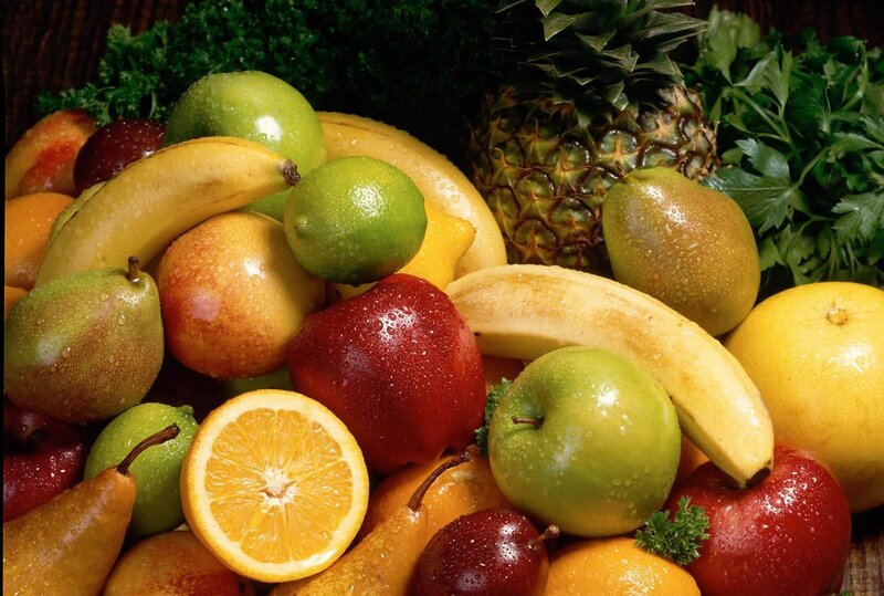 Assorted Fresh Fruits — Green, Vibrant, Photograph, Banana