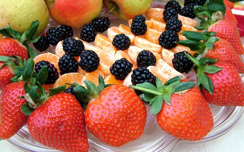assorted fresh fruits on a platter