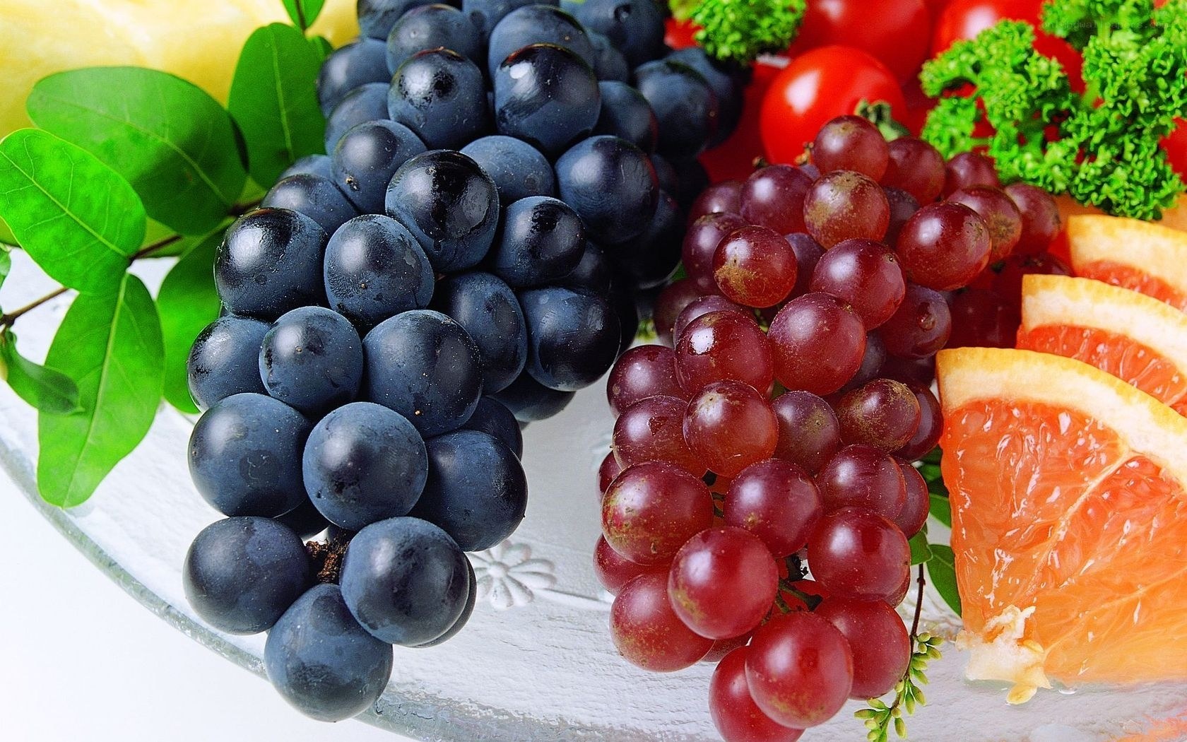 Assorted fresh fruits on a platter