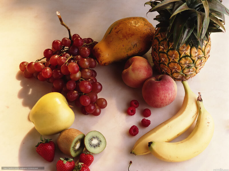 Assorted fresh fruits on a table