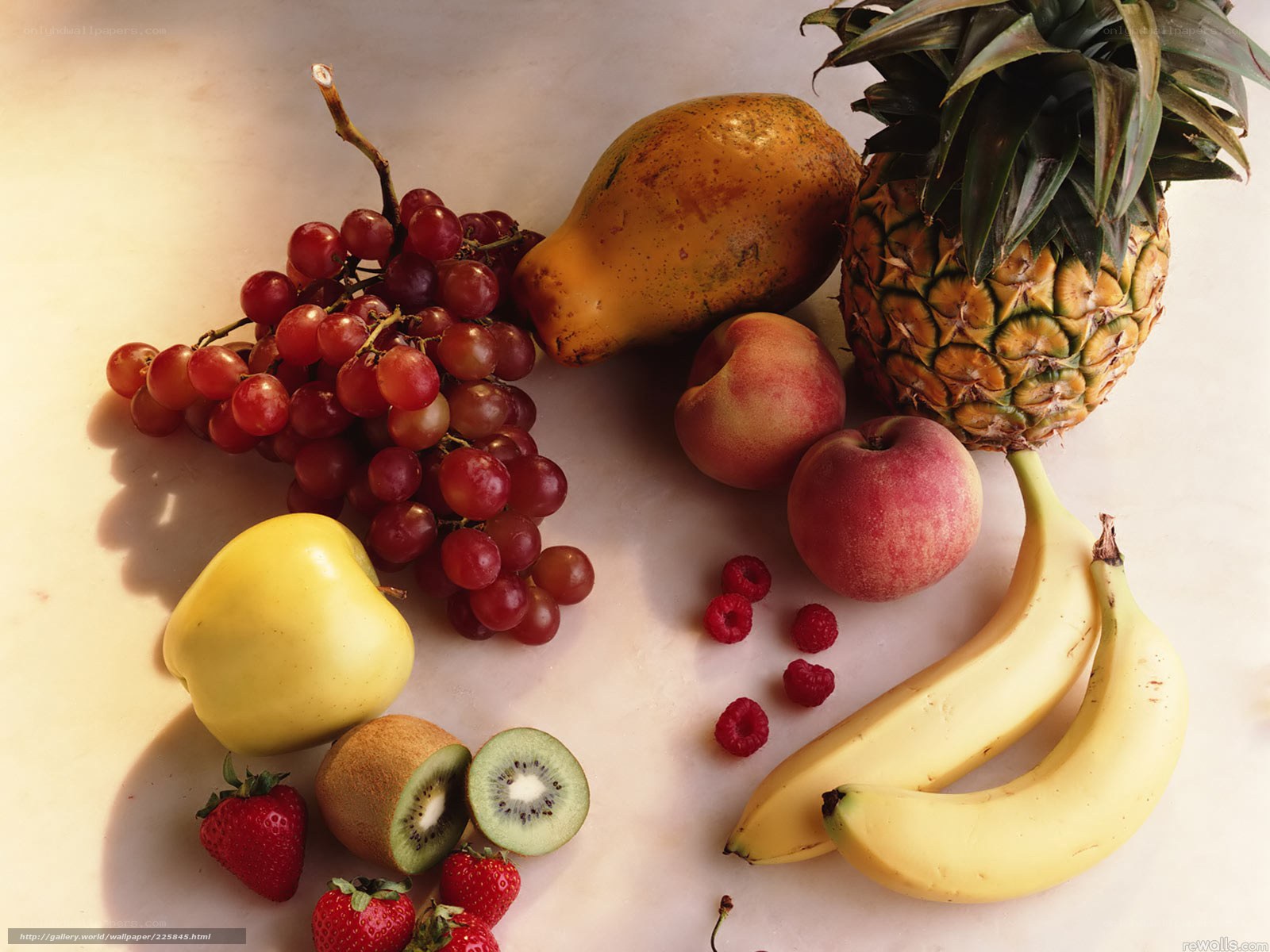 Assorted fresh fruits on a table